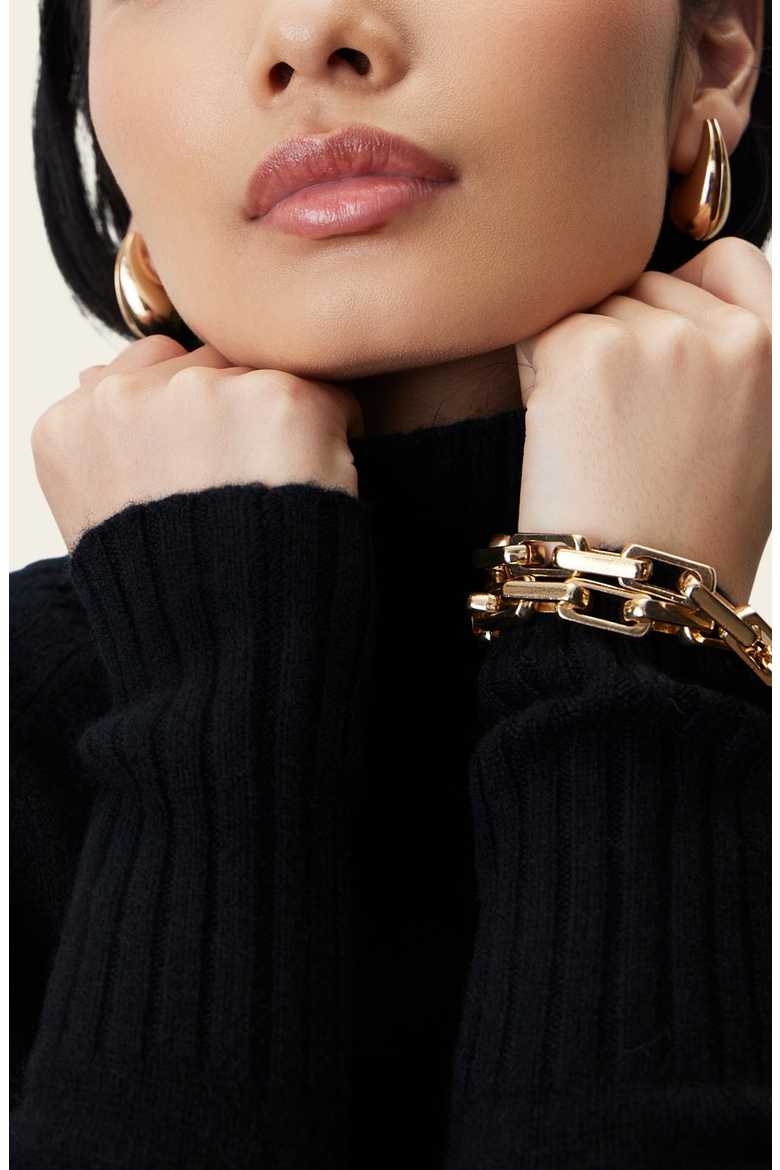 Emma Cashmere Relaxed Turtleneck Sweater, Alternate, color, Black