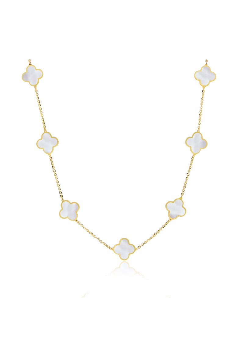 Small Mother of Pearl Clover Necklace, Main, color, Mother of Pearl