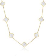 The Lovery Fine Jewelry Small Mother of Pearl Clover Necklace