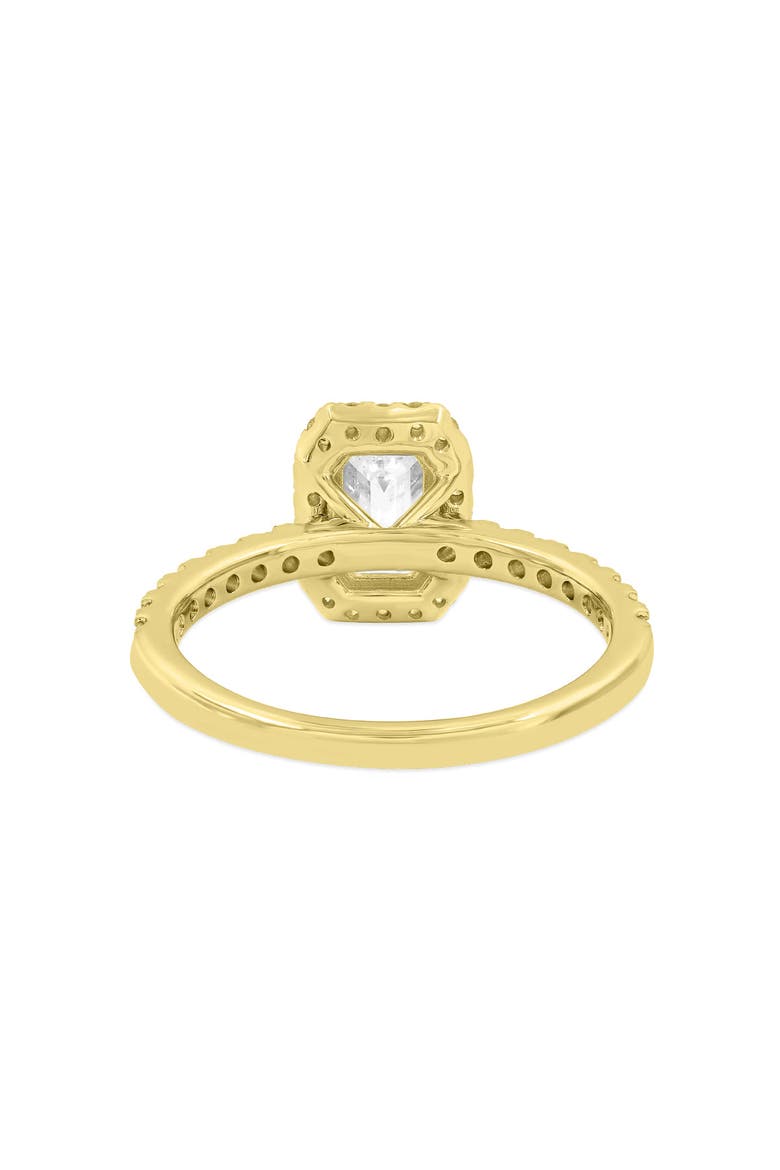 Ivey 14K Yellow Gold Emerald Cut Lab Grown Diamond Halo Engagement Ring - 1.77 ctw, Alternate, color, 14K Yellow Gold