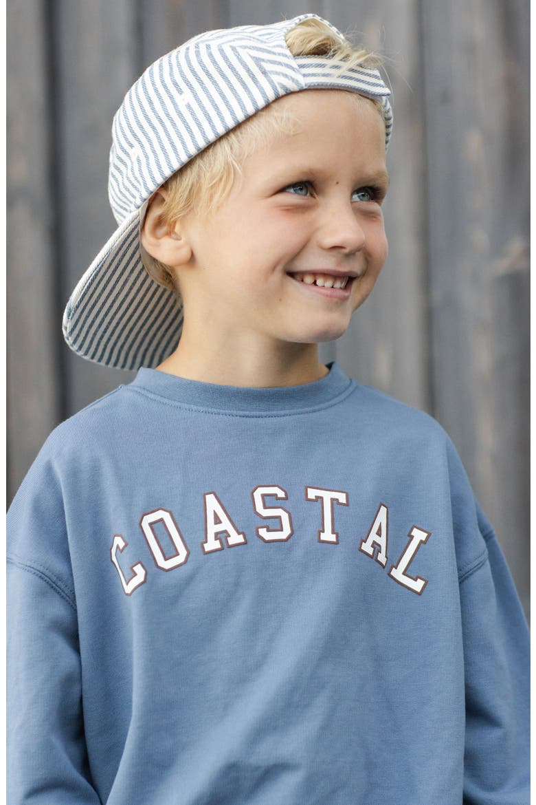 Kids' Graphic Cotton Blend Sweatshirt, Alternate, color, MARINE