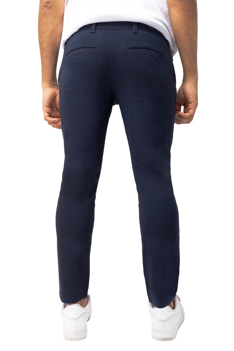 Hidden Zip Pocket Twill Trousers, Alternate, color, NAVY
