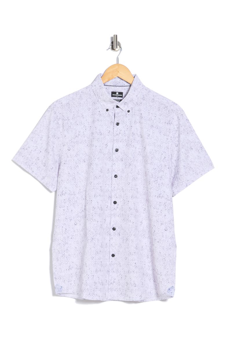 Blurred Geo Short Sleeve Shirt, Alternate, color, GREY