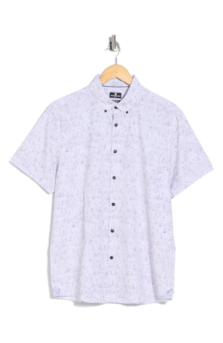 Brooklyn Brigade Blurred Geo Short Sleeve Shirt, Main, color, Grey
