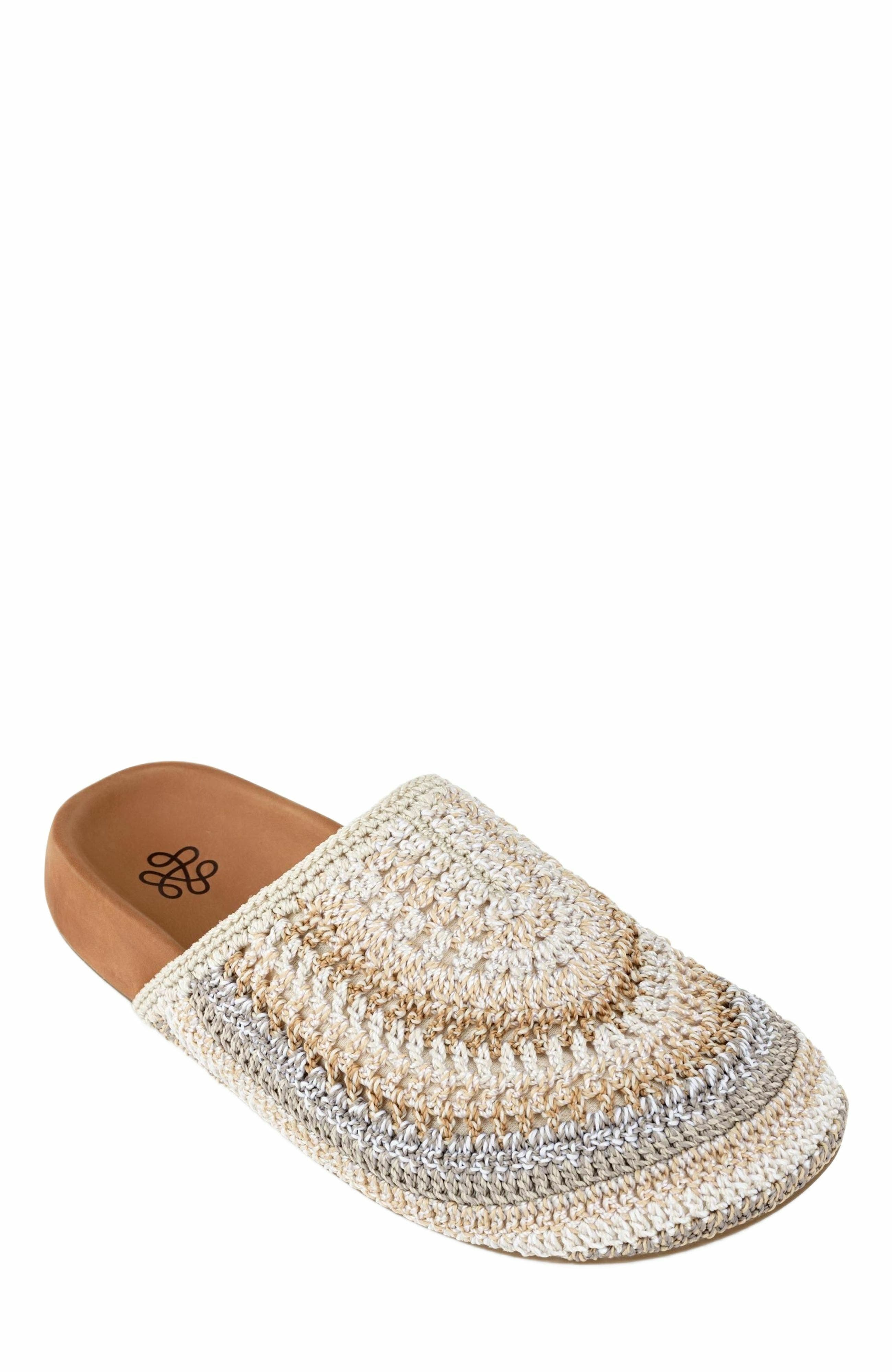 Bolinas Crochet Clog Shoe, Alternate, color, Sand Stripe