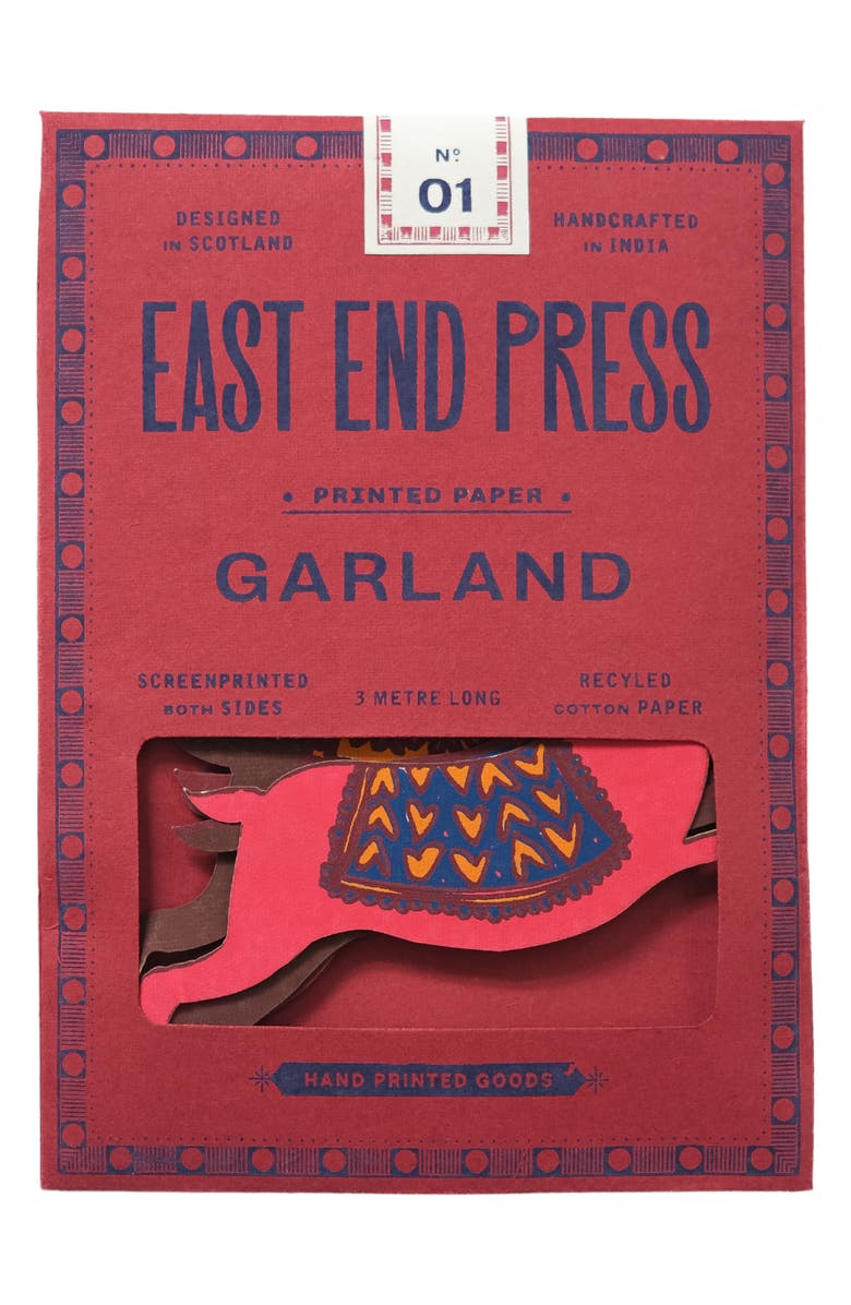 East End Press Paper Reindeer Sewn Garland, Alternate, color, Mixed