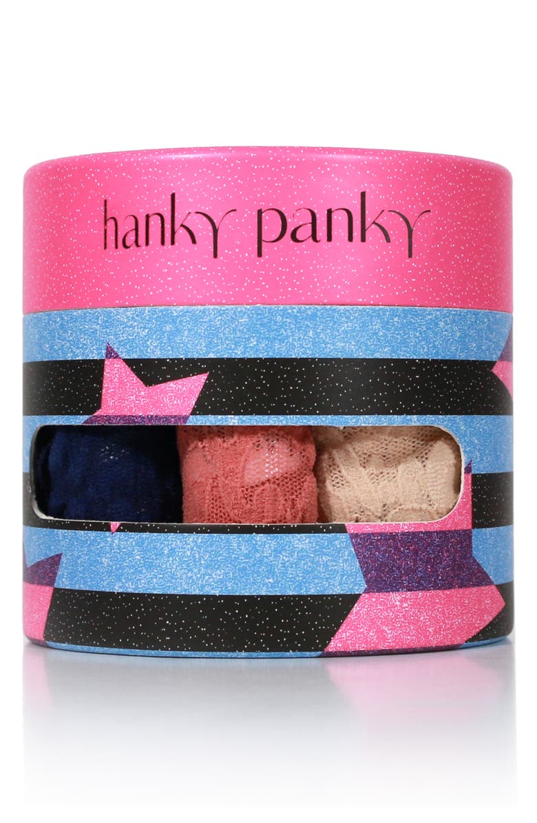 Hanky Panky Holiday Assorted 3-Pack Original Rise Thongs, Main, color, 