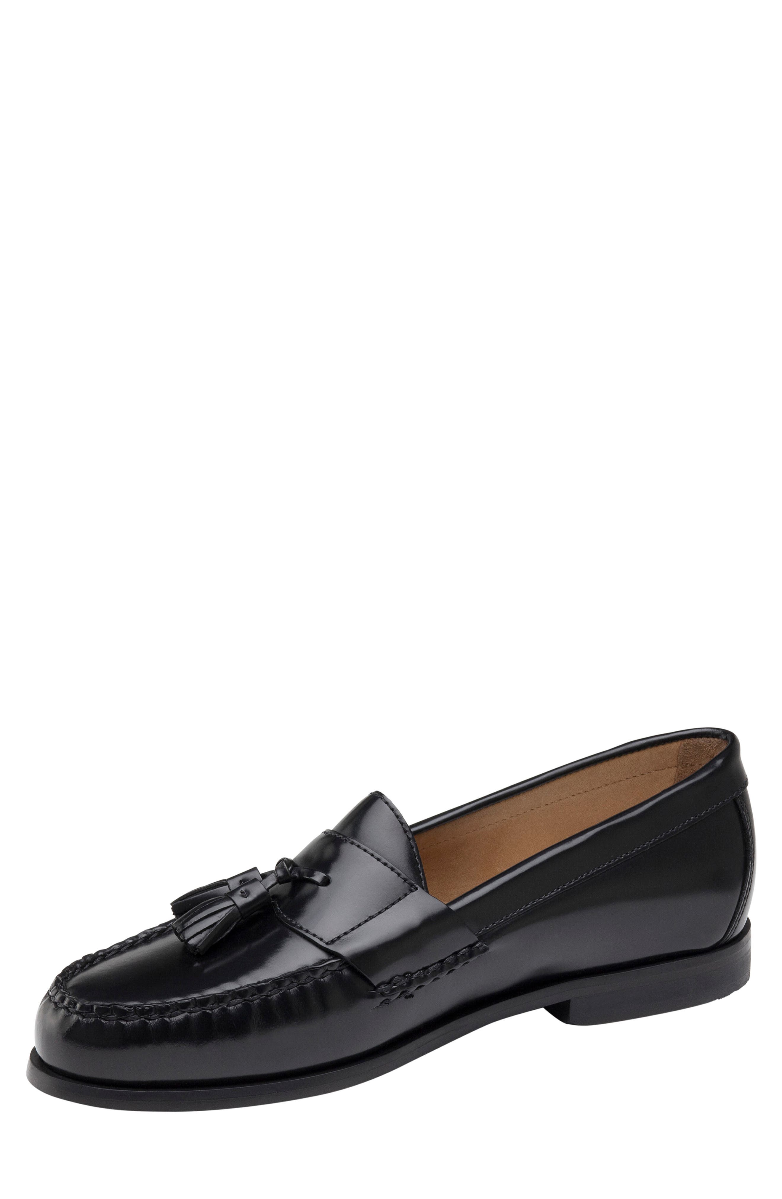 Hayes Tassel Loafer, Alternate, color, BLACK POLISHED FULL GRAIN