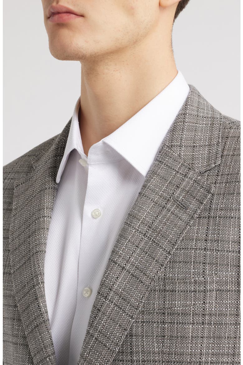 Jarrod Check Stretch Wool Sport Coat, Alternate, color, SILVER
