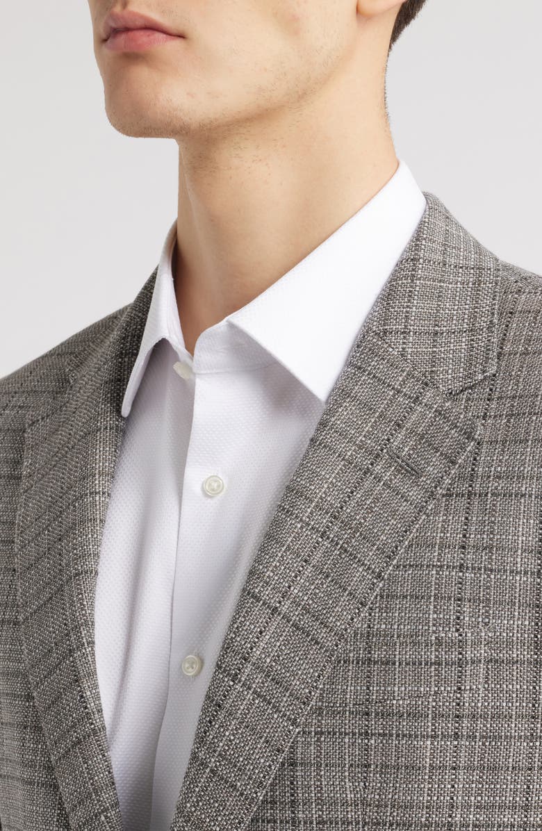 BOSS Jarrod Check Stretch Wool Sport Coat, Alternate, color, Silver
