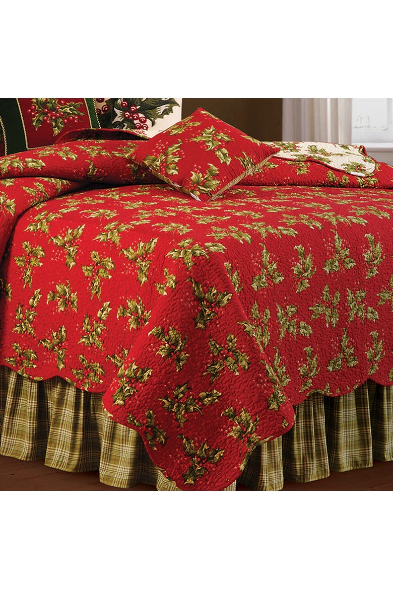 Holly Red Quilt, Alternate, color, Red