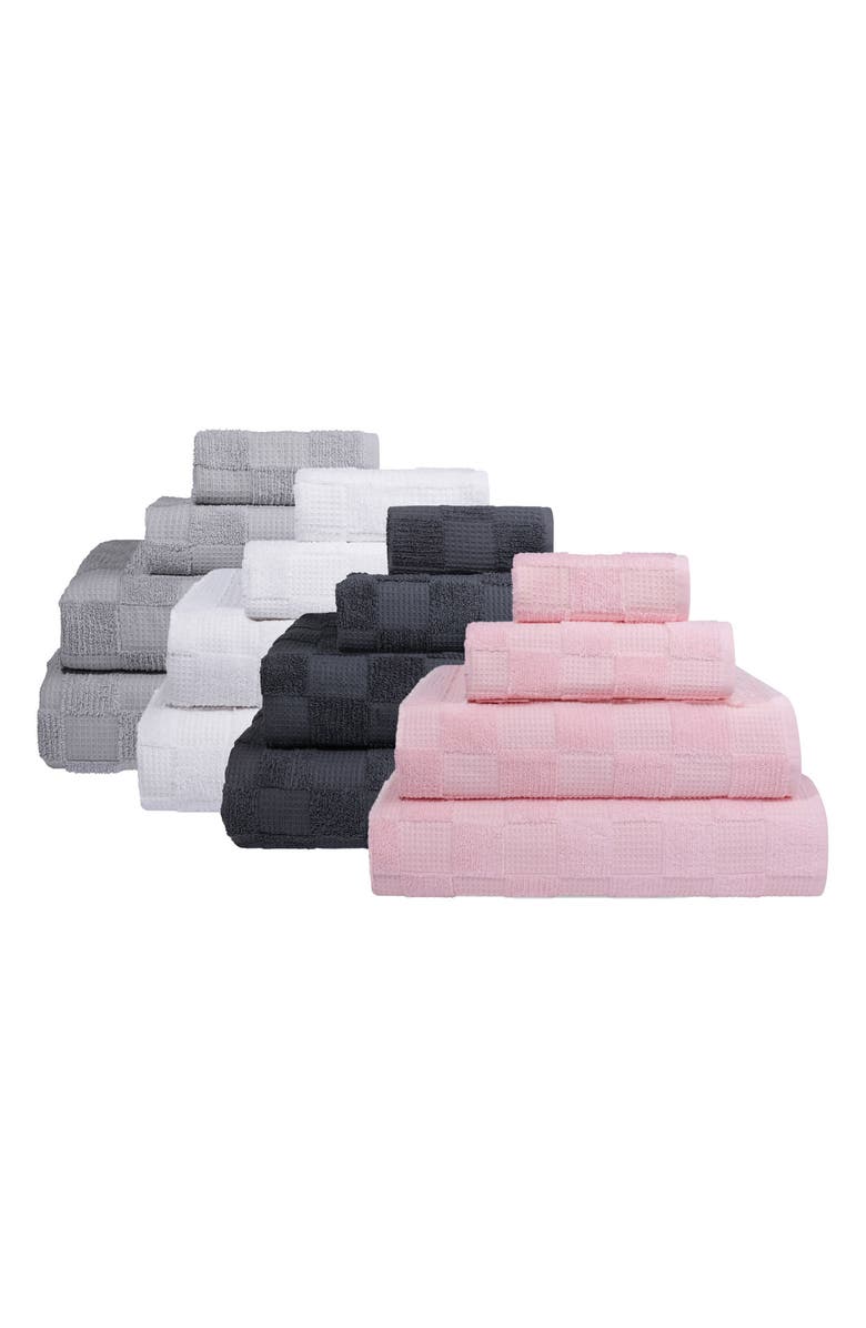 DePera Waffle Terry 2-Piece Turkish Cotton Bath Towel Set, Alternate, color, Anthracite
