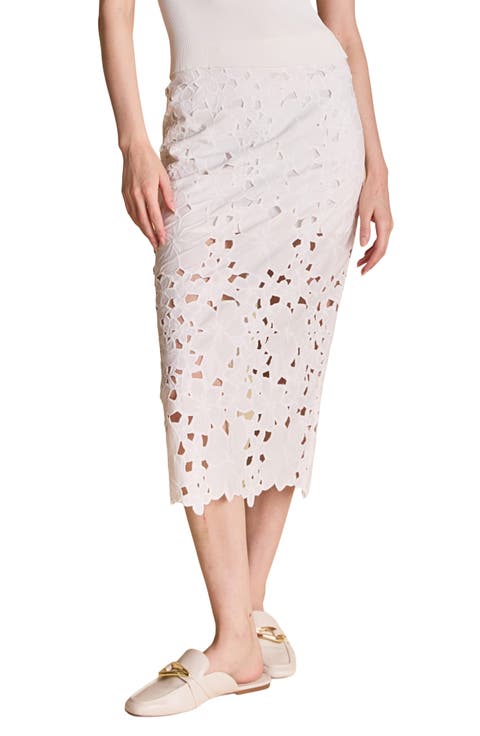 Cutout Lace Midi Skirt