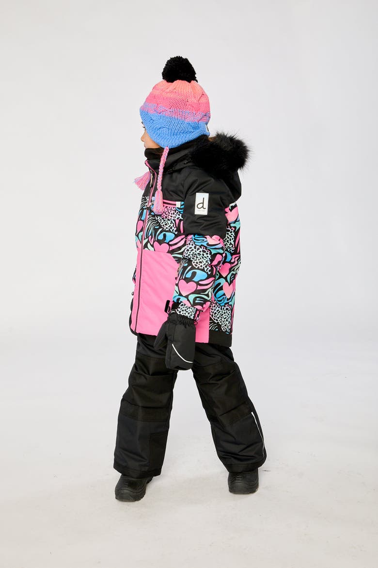 Play Zebra Jacket & Reinforced Pants Two Piece Snowsuit, Alternate, color, Black Zebra Print