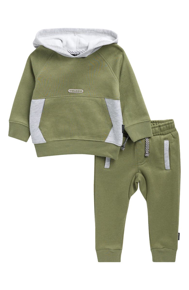 Volcom Fleece Hoode & Joggers Set, Main, color, Olive