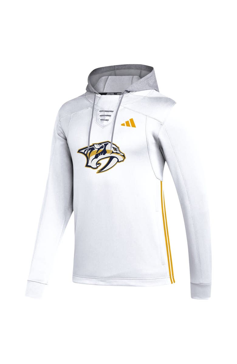 adidas Men's adidas White Nashville Predators Refresh Skate Lace AEROREADY Pullover Hoodie, Alternate, color, 