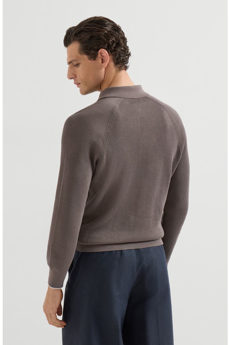 Rib knit polo, Alternate, color, Hazelnut