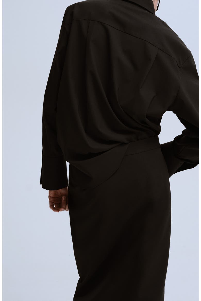 Straight Pocket Button-Up Shirt, Alternate, color, CHOCOLATE