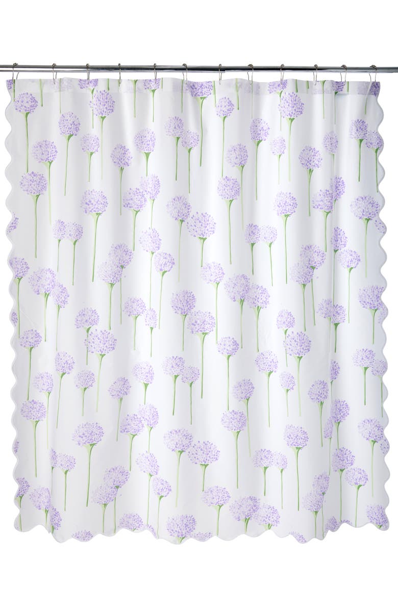 Matouk Floral Shower Curtain, Main, color, Lavender