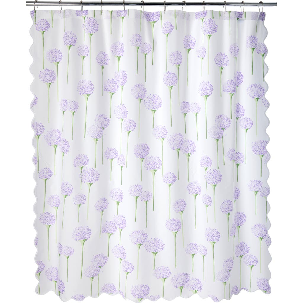 Matouk Floral Print Egyptian Cotton Percale Shower Curtain In Lavender