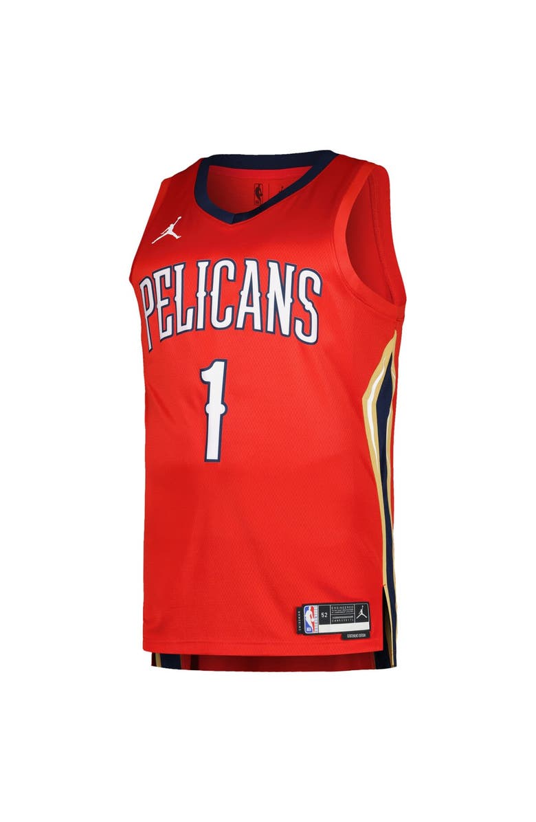 Jordan Brand Men's Jordan Brand Zion Williamson Red New Orleans Pelicans Swingman Player Jersey - Statement Edition, Alternate, color, 