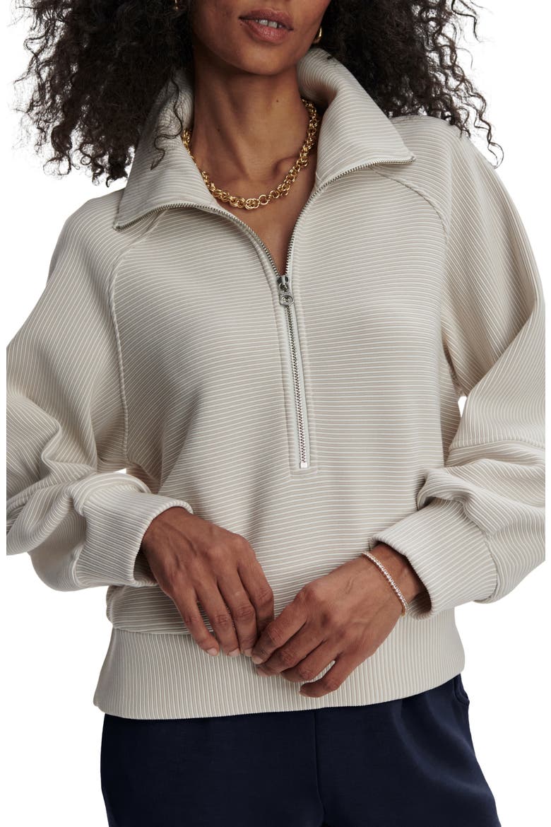Milano Half-Zip Sweatshirt, Main, color, SILVER GREY/ SNOW WHITE