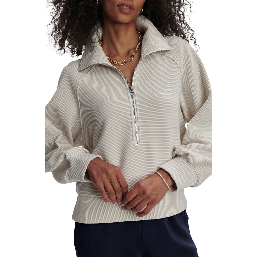 Varley Milano Half-zip Sweatshirt In Silver Grey/snow White