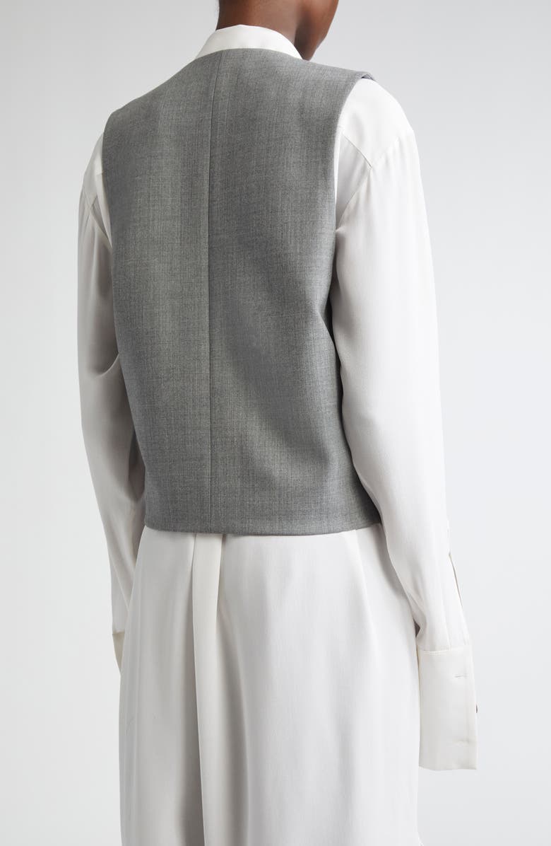 Michael Kors Collection Stretch Virgin Wool Vest, Alternate, color, Banker Melange