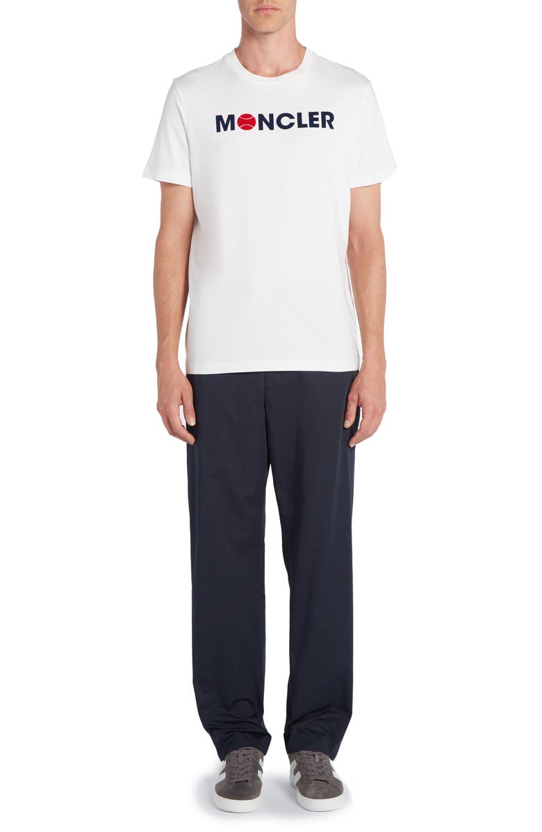 Moncler Flocked Logo Cotton T-Shirt, Alternate, color, 