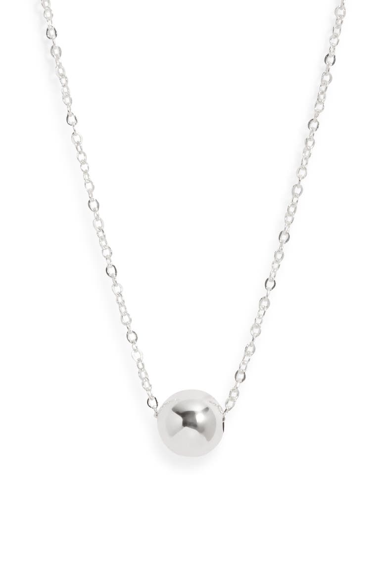 Reina Bead Pendant Necklace, Main, color, SILVER