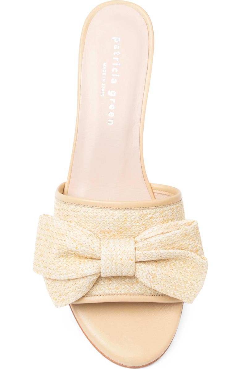 patricia green Raffia Bow Block Heel Slide Sandal, Alternate, color,