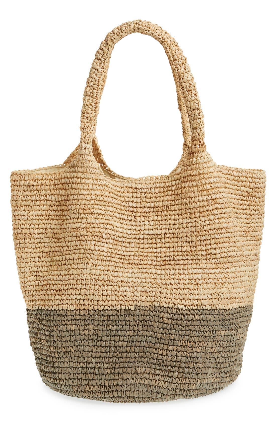 Straw Studios Colorblock Straw Shoulder Bag, Main, color, 