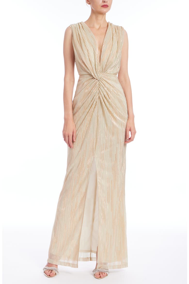 Knot Front Sleeveless Gown, Main, color, COPPER