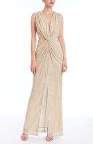 Jewel Badgley Mischka Knot Front Sleeveless Gown