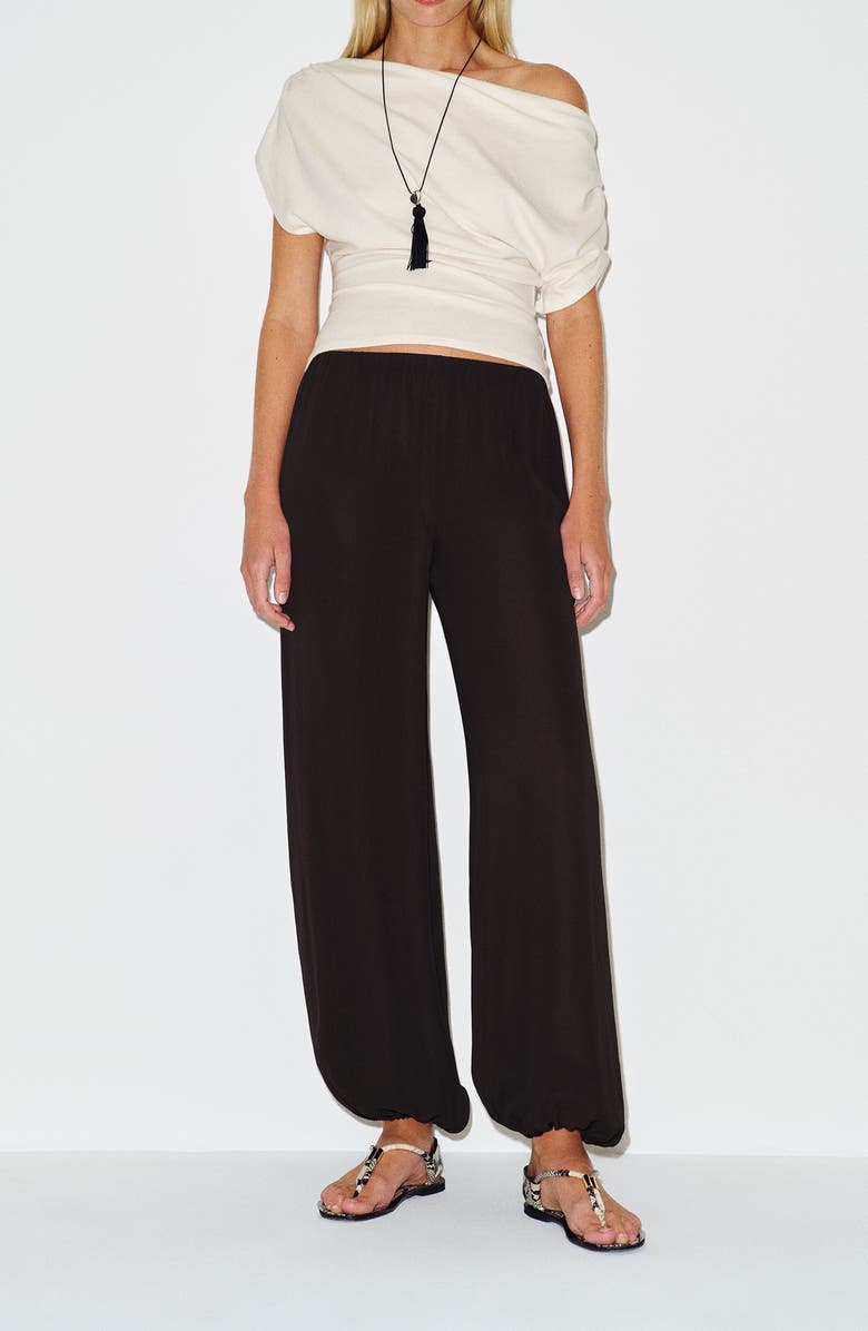 Reformation Zia Balloon Pants, Alternate, color, Black