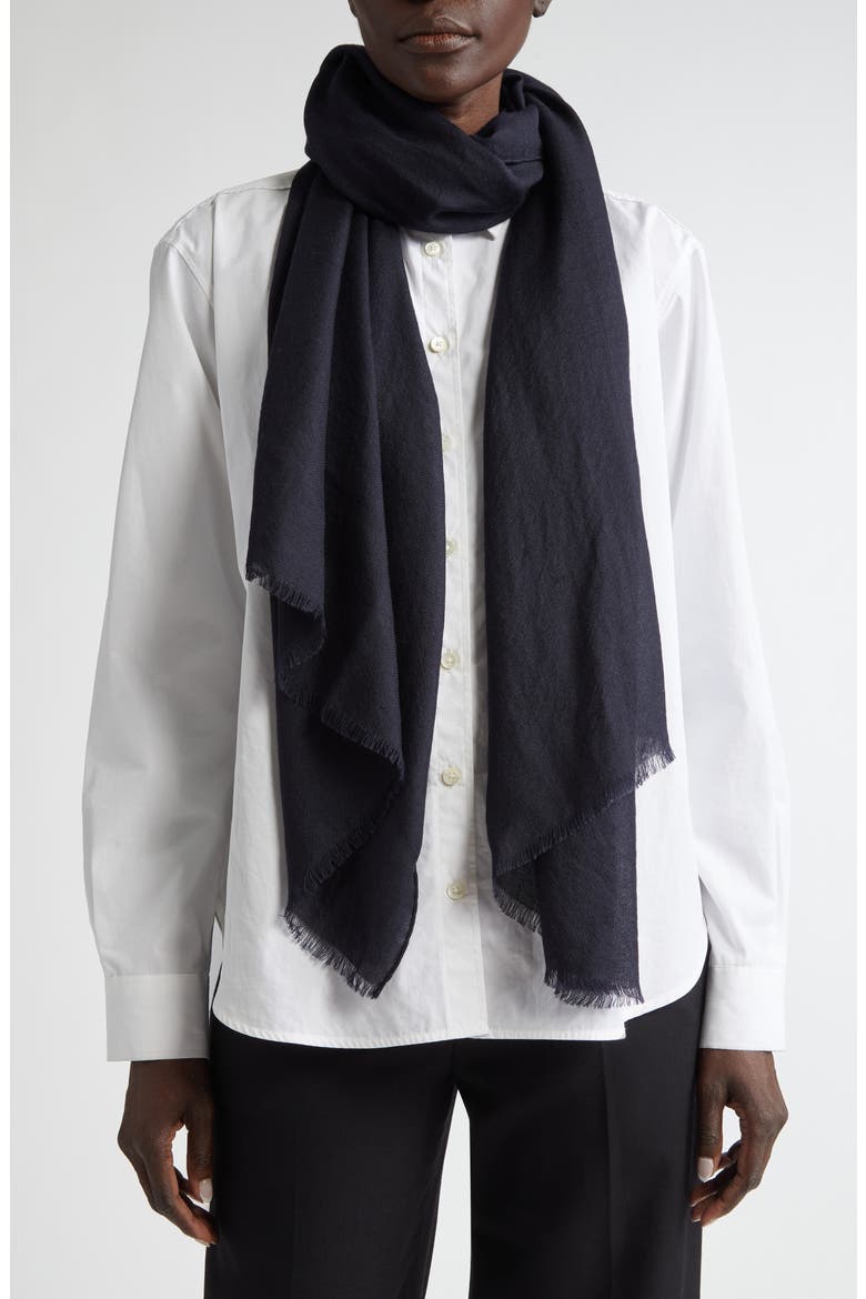 Crystal Embellished Cashmere & Silk Scarf, Alternate, color, 279 NAVY