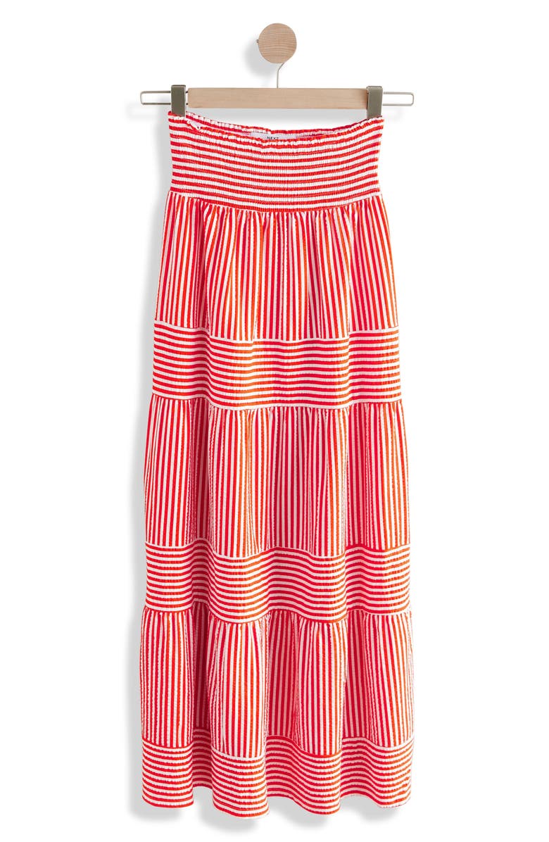 NEXT Stripe Tiered Cotton Maxi Skirt, Main, color, 