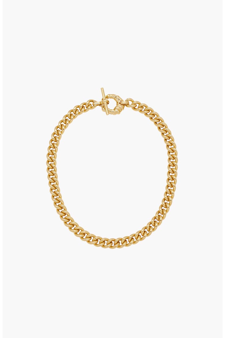 Coral Curb Chain Necklace in Gold, Alternate, color, Gold