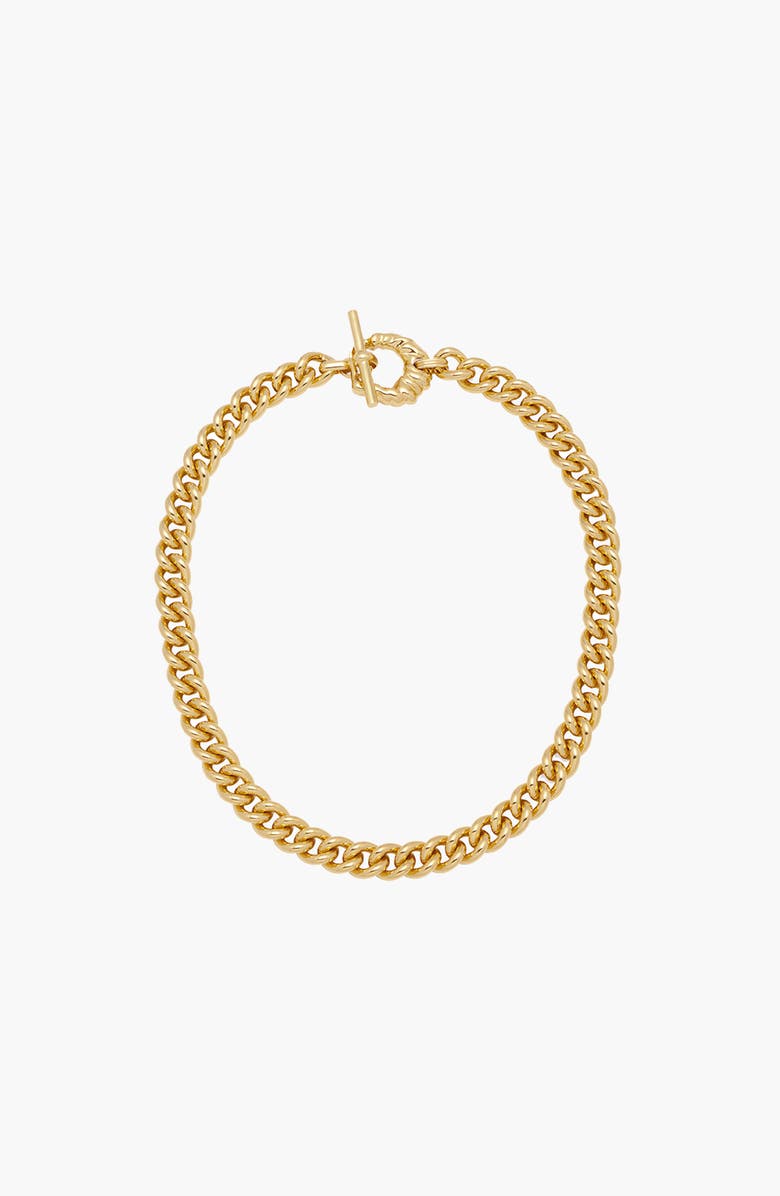 YOJ Coral Curb Chain Necklace in Gold, Alternate, color, Gold