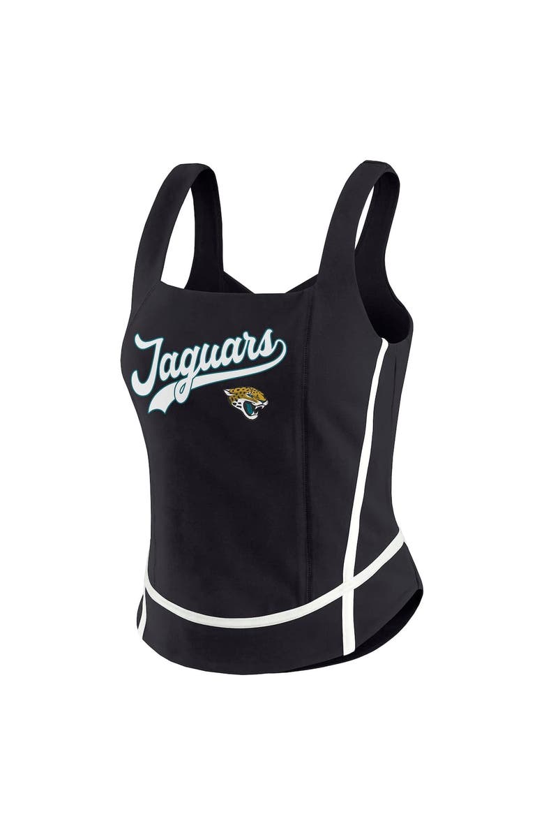 WEAR by Erin Andrews Women's WEAR by Erin Andrews Black Jacksonville Jaguars Square Neck Tank Top, Alternate, color, Black
