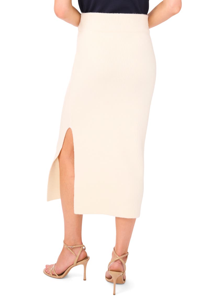 Rib Side Slit Sweater Skirt, Alternate, color, WARM WHITE