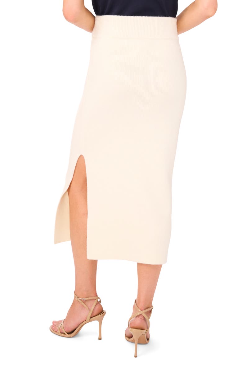 Ted Baker Rib Side Slit Sweater Skirt, Alternate, color, Warm White