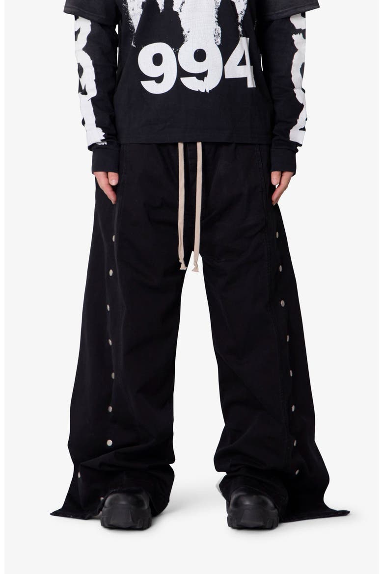 Side Snap Wide Leg Pants, Main, color, BLACK