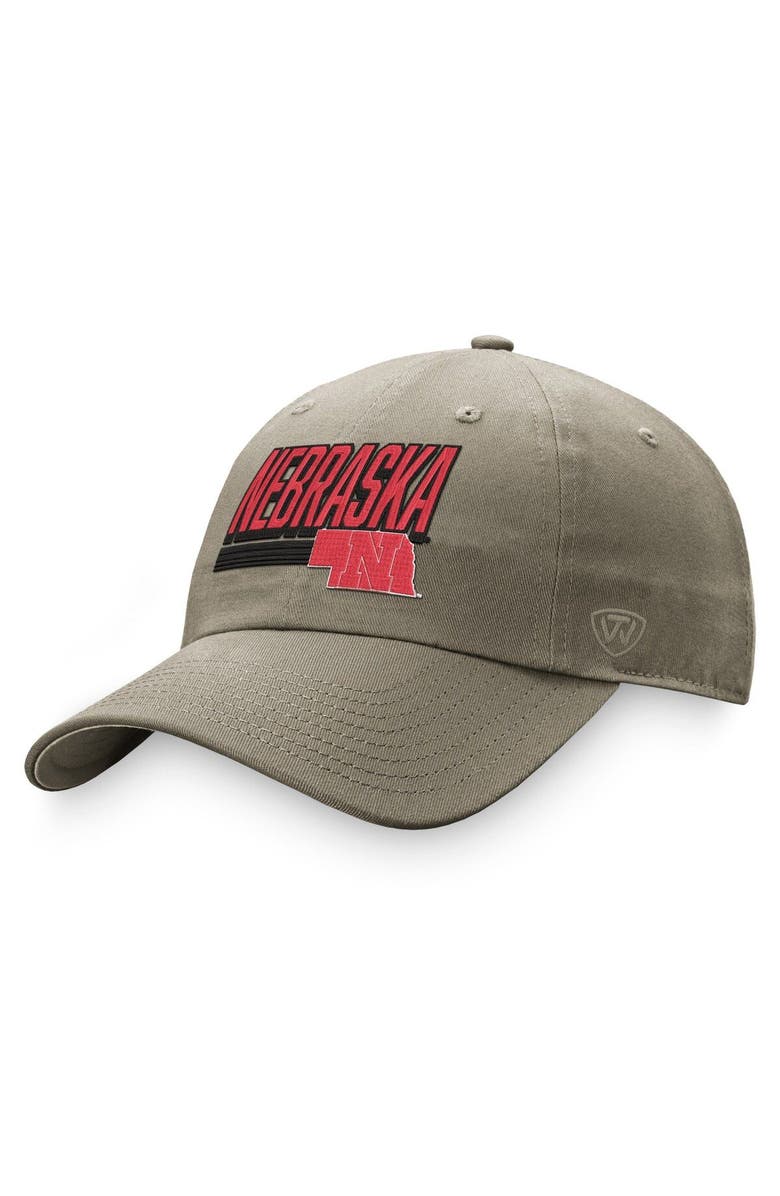 TOP OF THE WORLD Men's Top of the World Khaki Nebraska Huskers Slice Adjustable Hat, Main, color, 