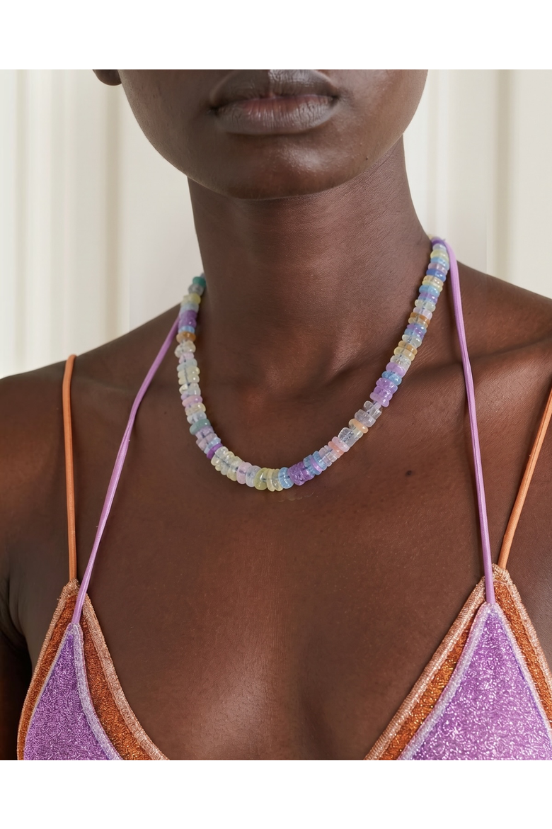 Faceted Gemstone Necklaces - Summer Pastel Mix, Alternate, color, 17-19"
