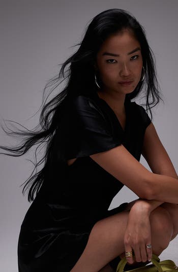 Cowl Neck Satin Minidress