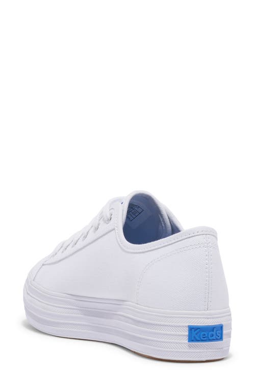 Keds Triple Kick Platform Sneaker In White Canvas