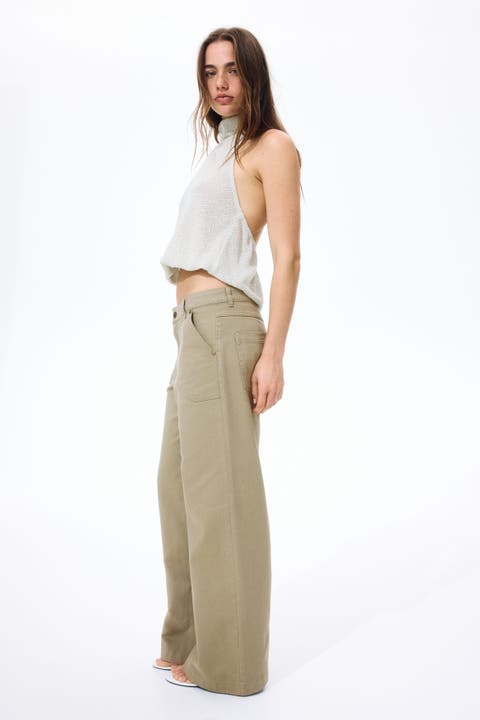 Wide Twill Trousers