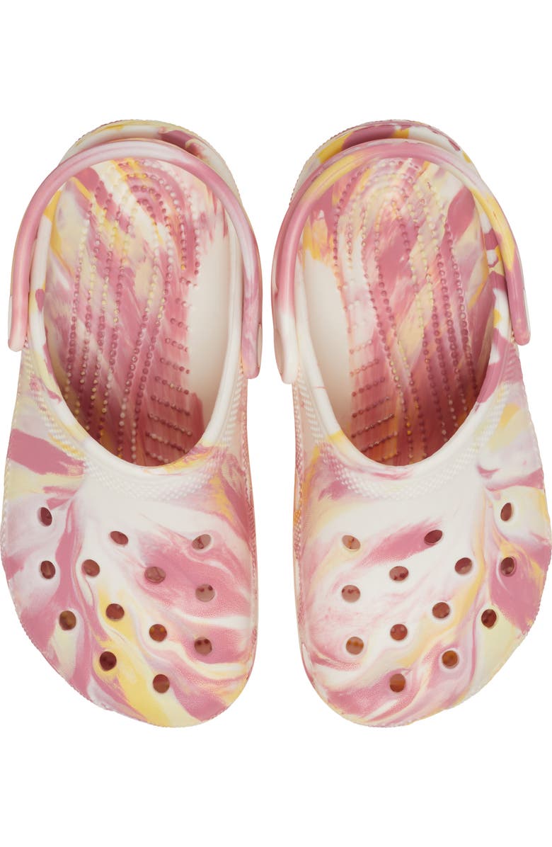 CROCS Kids' Classic Glow in the Dark Marble Clog, Alternate, color, Daylily/ Multi