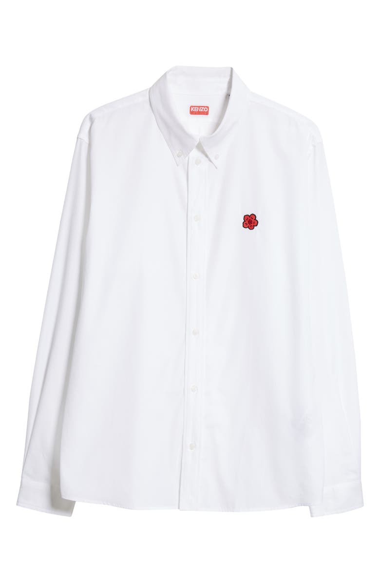 KENZO Boke Flower Embroidered Cotton Button-Down Shirt, Alternate, color,